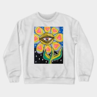 Trippy Rainbow Flower Crewneck Sweatshirt